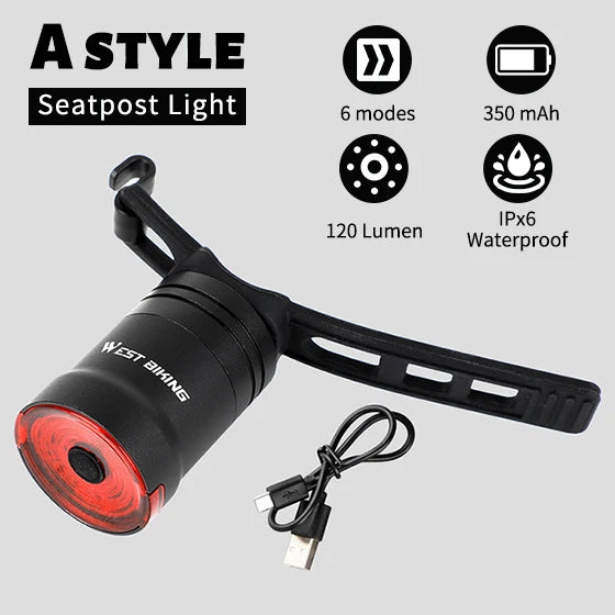 WEST BIKING Rear Bicycle Flashlight