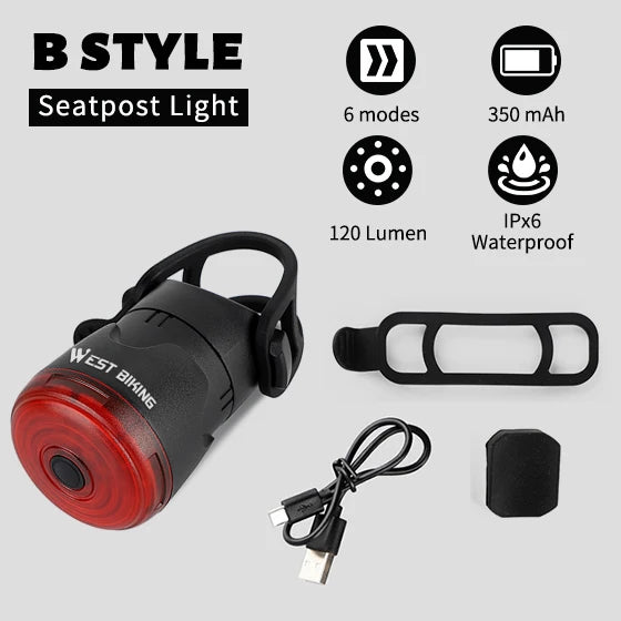 WEST BIKING Rear Bicycle Flashlight