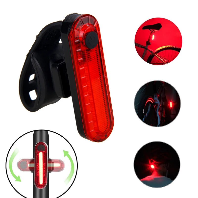 USB Rechargeable LED Bike Taillight – Waterproof Safety Warning Light for MTB & Road Cycling