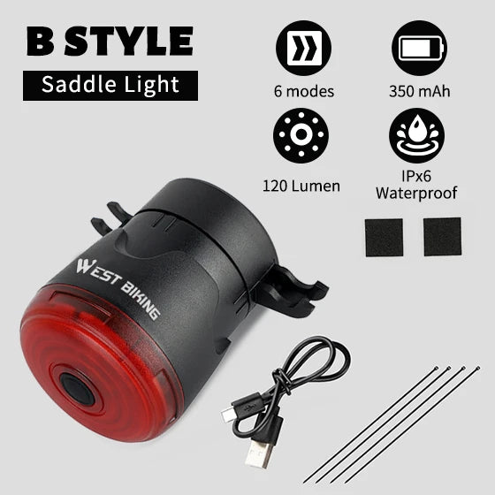 WEST BIKING Rear Bicycle Flashlight