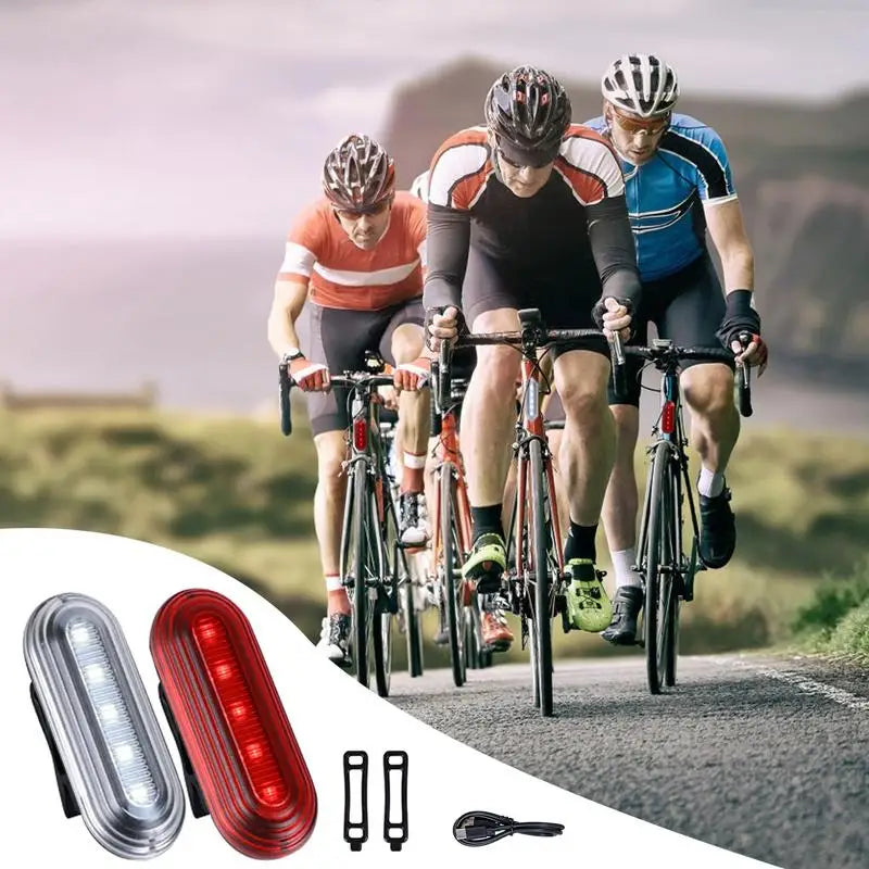 Tail Lights For Cycle Rechargeable Bikes Lights Front And Rear Led Lights For Bikes Visible Safety Flashlight 500mAh Battery