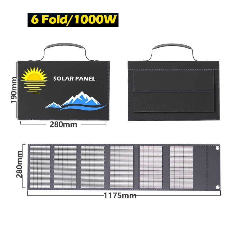 600W 1000W 18V 12V USB DC Foldable Panels