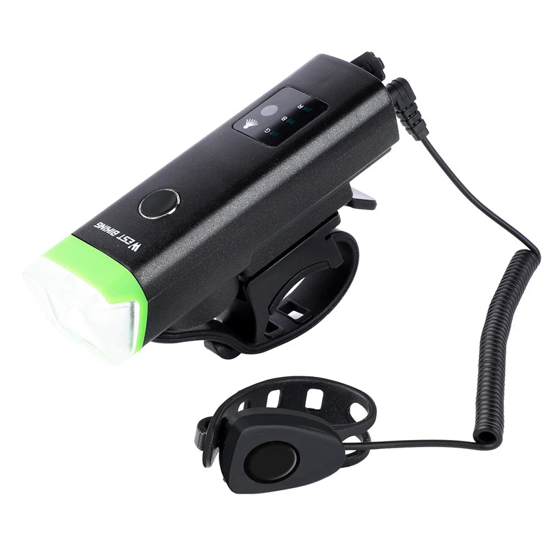 WEST BIKING Waterproof Front Light & Horn USB Rechargeable Smart Bicycle Light