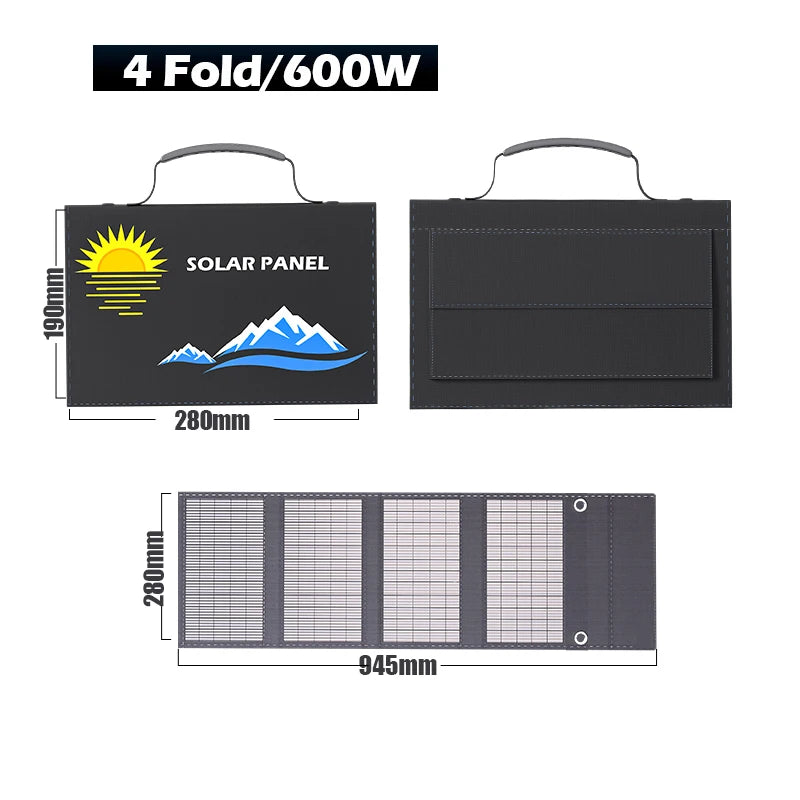 600W 1000W 18V 12V USB DC Foldable Panels