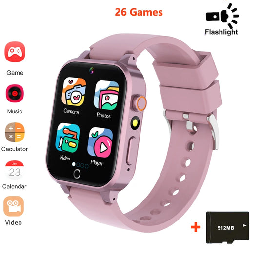 Pink KGG MT6261 Kids Games Touch Screen Smart Watch