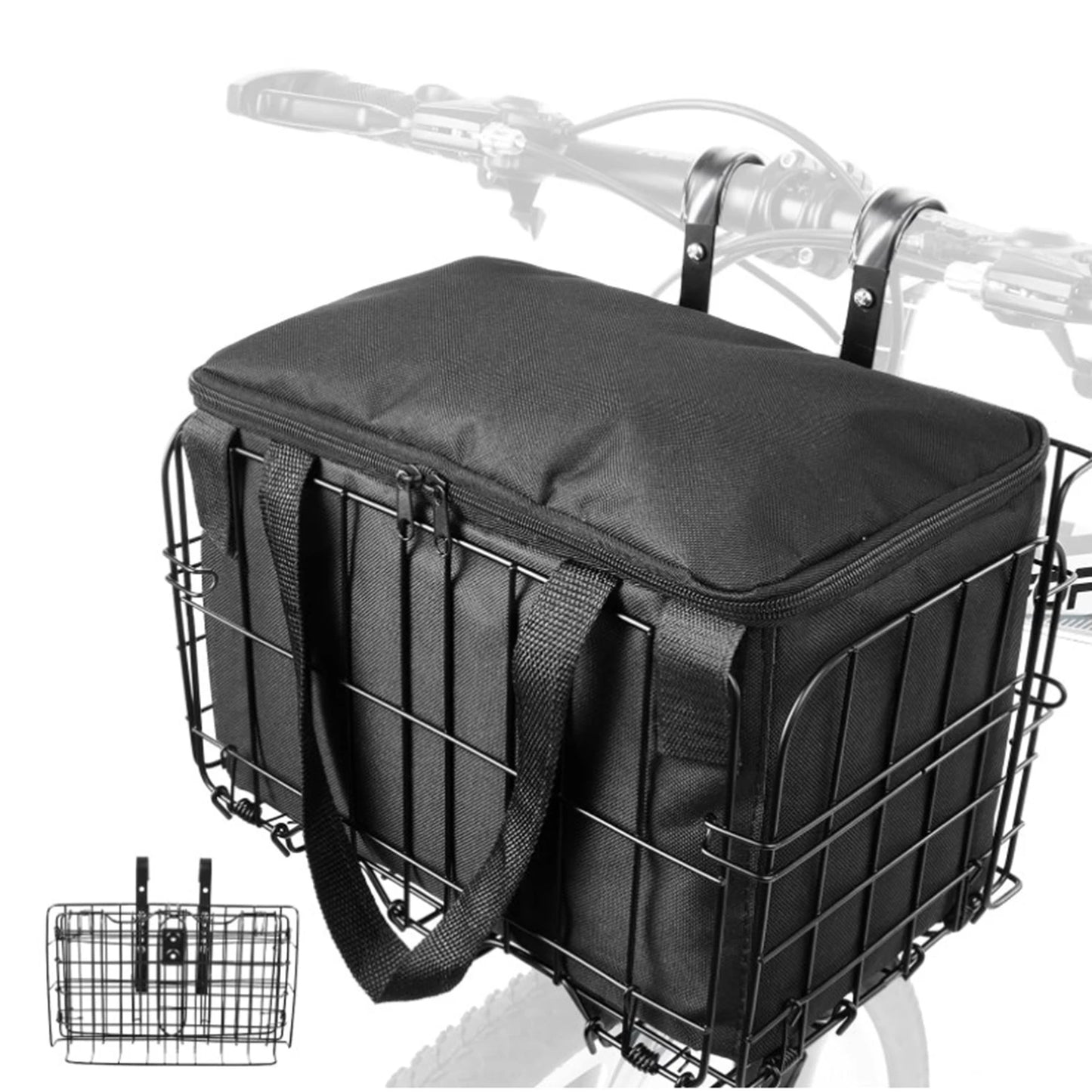 Front/Rear Large Capacity Bike Basket Bag Dog and Pets