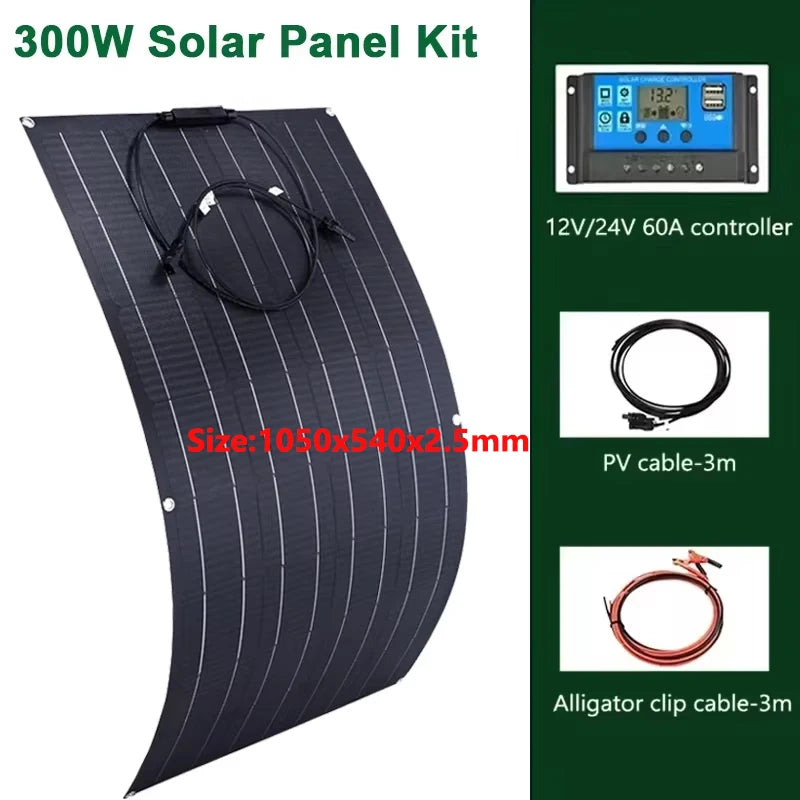 Luxuglow 18V 600W/ 300W Flexible  Portable Solar Panel