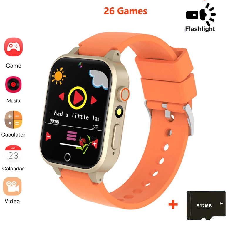 Pink KGG MT6261 Kids Games Touch Screen Smart Watch