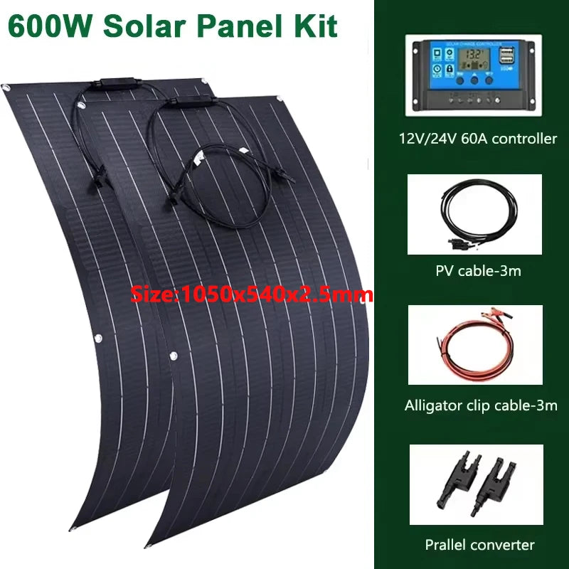 Luxuglow 18V 600W/ 300W Flexible  Portable Solar Panel