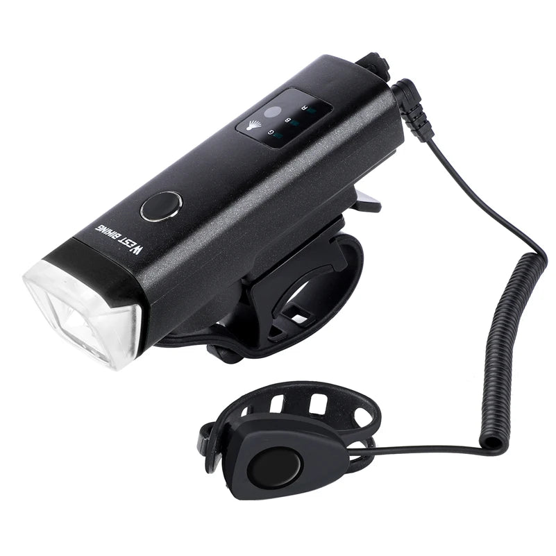 WEST BIKING Waterproof Front Light & Horn USB Rechargeable Smart Bicycle Light