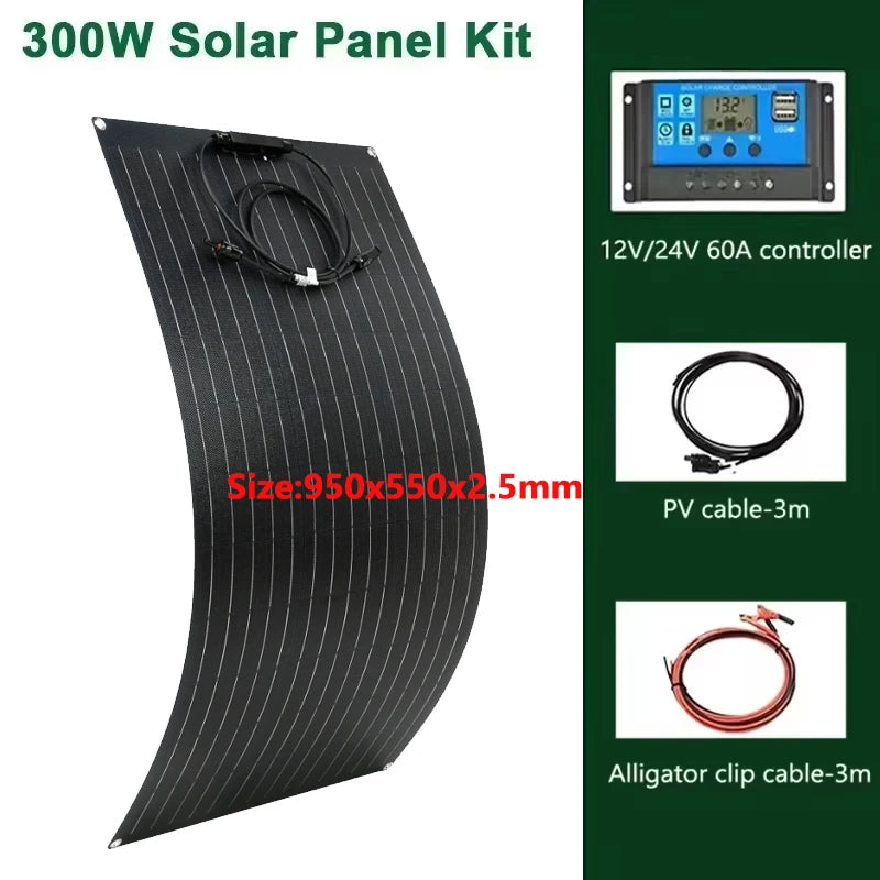 Luxuglow 18V 600W/ 300W Flexible  Portable Solar Panel