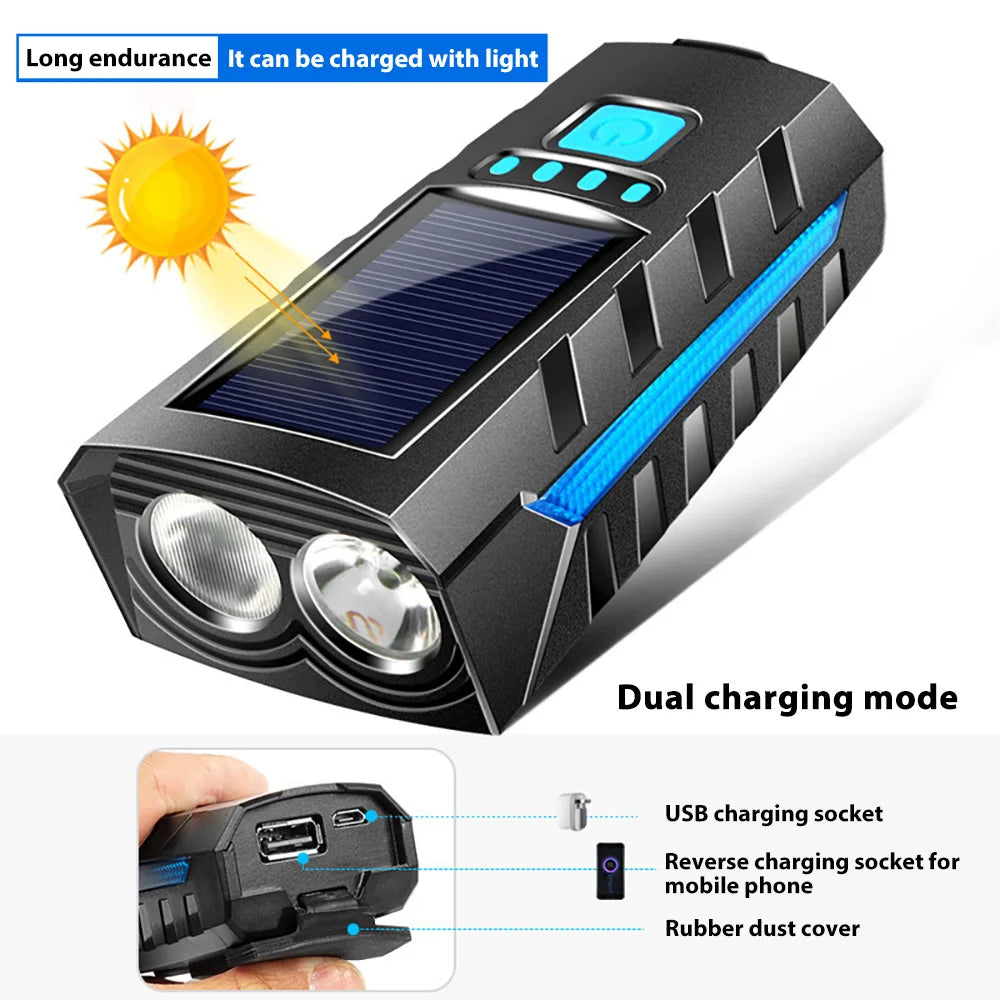 Solar Rechargeable Bike Headlight