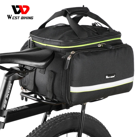 WEST BIKING Large Capacity 3 in 1 Waterproof Bike Trunk Bag