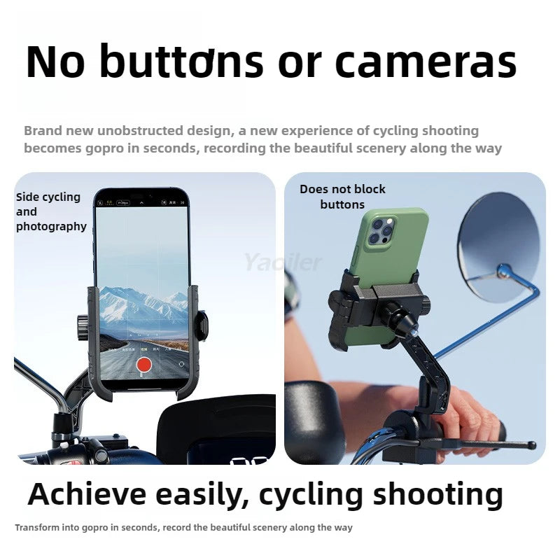 Handlebar Motorcycle Phone Holder Camera Phone Mount for iPhone 16 Pro Max 15 14