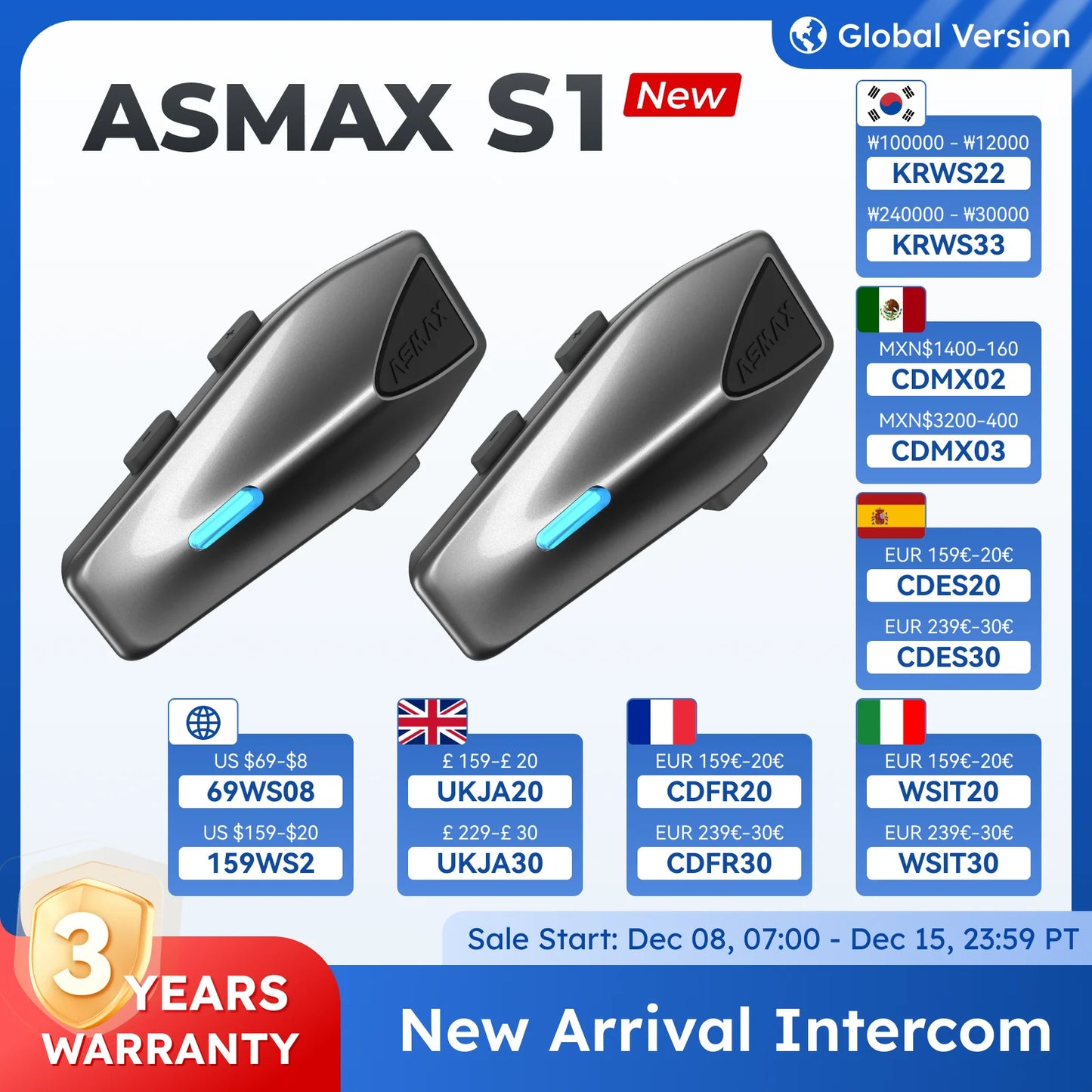 ASMAX S1 Bluetooth Helmet